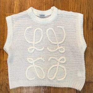 Loewe White Knit Sweater Vest